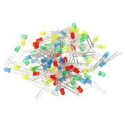 100Pcs 3mm Light Emitting Diodes, LED Diodes,5Colors