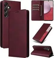 [YocoverTech] for Samsung A14 5G Wallet Case with Card Holder,for Galaxy A14 5G Case Phone Flip Cover PU Leather Women Men[RFID Blocking] Shockproof Cover with Credit Card Slots-Wind Red