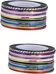 Beavorty 2sets Shining Nail Line Roll 0.8mm Wide Stripping Tapes for DIY Nail Art Sticker 30rolls*2