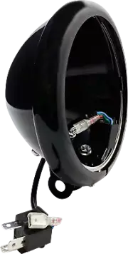 Custom Dynamics Headlight Bucket with Wire Adapter Black 5 3/4" CD-18ST-BUCKET