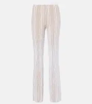 [Missoni] Missoni Sequined high-rise flared pants AU 12 white