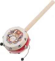 CIMAXIC Cute Cartoon Lucky Cat Drum Hand Drum Wooden Handle for Infants Toddlers Traditional Chinese Design Portable Musical
