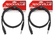 2 Rockville RCXFB6B Black 6' Female REAN XLR to 1/4'' TRS Balanced Cables OFC