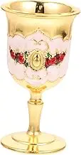 Alipis Whiskey Goblet Medieval Shot Cups Whiskey Glass Metal Chalice Cup Small Margarita Glasses Toasting Glasses Vintage Pink Goblets Cocktail Glasses Wine Tumbler Shot Glass Beer