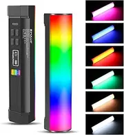 Pu4138 17Cm/6.7In Portable Light Stick Magnetic Tube Light Wand 6W Photography Fill Light 2500K-9000K Dimmable 21 Lighting Effect Built-in Battery for Vlog Live Broadcast Black
