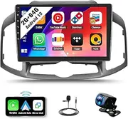 SIXWIN Android Car Stereo for Chevrolet Captiva 2012-2017 with Wireless CarPlay Android Auto Mirror Link 2G+64G 10.1 Inch Touchscreen Bluetooth GPS Navigation WiFi FM Backup Camera MIC