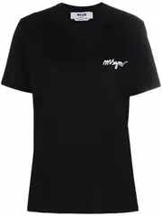 [Msgm] Msgm-T-Shirt In Cotone Con Logo Ricamato-Donna S