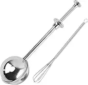 Powdered Sugar Shaker Duster with 7 Inch Egg Beater Stainless Steel Dispenser Shaker Baker's Dusting Wand for Sugar