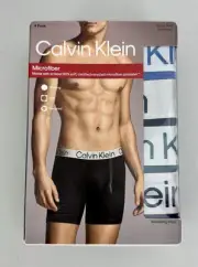 Calvin Klein Men's Boxer Brief Underwear Soft Microfiber 4-Pack Medium Blues