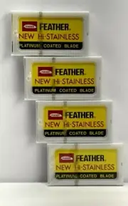 40 Feather Stainless Steel Platinum Coated Safety Razor Shaving Blades Japan