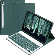 Jarttarn Keyboard Case Compatible with Samsung Galaxy Tab S10 FE Plus 13.1 inch 2025 (SM-X620/X626B) Slim PU Cover Detachable Wireless Keyboard (Green)