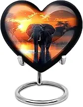 Elephant Heart Urns Human Ashes, Cremation Urn Heart Shape, Burial & Funeral for Adult Remains, Memorial Gift for Father & Mother