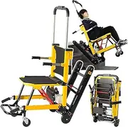 Electric Wheelchair Stair Lift, Electric Crawler Stair Climber, Damping Tires, Foldable, Can Go Up and Down Stairs Chair,Weight Capacity: 165 Kg (363 Lb)