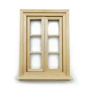 Dollhouse Furniture Wooden 6 Pane Window 1:12 Miniature DIY Accessories