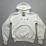 Champion Reverse Weave White Pullover Hoodie Men’s Size XS Bin G