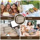Meal Box 2 Layer Stackable Meal Prep Container 304 Stainless Steel Snack CaTeC