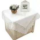 Lace Square Tablecloth 23 x 23 Inch Elegant White Bedside Table Cover