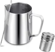 Milk Jug Kit 600Ml/20Oz, Milk Frothing Pitcher Stainless Steel 304, Steamer Cup