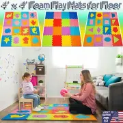 16 Tile Foam Kids Floor Play Mat Puzzle Interlocking Exercise Playroom Baby Mats
