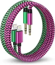 Lightning 3.5mm Audio Cable 3ft, [ Mfi Certified] Aux Cord for iPhone, Speaker, Car Stereo, Headphone Compatible with iPhone 14 Pro Max, 13, 12, 11, SE, XR, XS, 8 Plus, 7, iPad Mini, Air, 2Pack