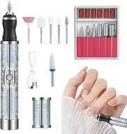 Manicure Drill, Cordless Drill Set for Nails, Multifunctional Pedicure Tool, USB Rechargeable Low Noise Gel Polish Remover for Fast Removal Acrylic Nails