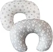 AOKLEY 2 Pack Nursing Pillow Covers, Nursing Pillow Slipcovers for Breastfeeding Moms, Soft and Stretchy Safely Breastfeeding Pillow Cover