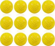 JIA HONG Baseballs 12 Pack Yellow Dimpled Baseballs, 9-Inch Pitching Machine Baseballs for Hand-Eye Coordination, Hitting and Fielding Practice
