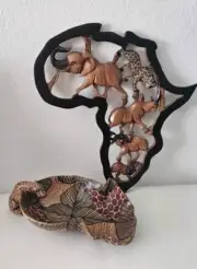 Collection of Hand Carved Vintage African Continent & Animal Art
