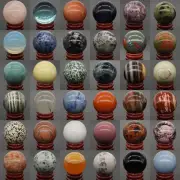 40MM Wholesale Lots Mix Natural Gemstone Sphere Healing Globe Crystal Ball
