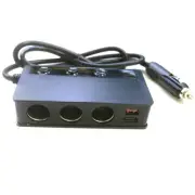 Cigarette Lighter Socket 4 USB Charger Splitter 12/24V Outlet Power Adapter Car (for: Smart)