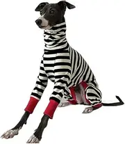 UOSIA Italian Greyhound Pajamas Dog Jumpsuit Spring Autumn Whippet Clothes Cotton Stripe Dog Shirt Long Sleeve Dog Outfit for Small Medium Large Dogs