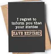 Funny 70th Birthday Card for men or women with envelope | Joke card for wife, husband, grandma, grandpa, sister, brother | Original present idea for family, friends or a co-worker. | I Regret Sixties