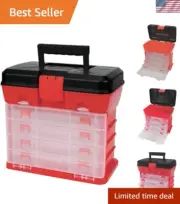 Plastic Rack System Tool Box - 4 Storage Organizers with 13 Compartments Each