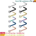 2PCS Nose Rings Stud Zirconia Surgical Steel L Shape Ear Body Piercing Jewellery