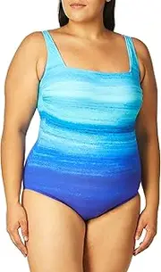 [Gottex] Women's Shaped Square Neck One Piece Swimsuit