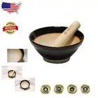Authentic Japanese Ripple Ridge Mortar & Pestle Set - 5.91-Inch Handmade Design