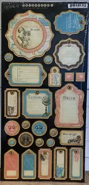 NEW Graphic 45 **COME AWAY WITH ME** Chipboard #1 Scrapbooking TRAVEL VINTAGE