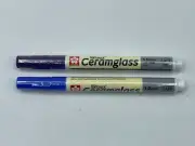 Sakura Pen-Touch Ceramglass Fine 1mm Blue and Purple Pen Pair
