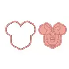 Minnie face cookie cutter and stamp set debosser two tone