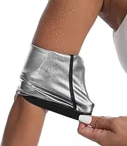 Vigorix Arm Trimmers for Women Compression Sauna Sweat Arm Shaper Bands, Arm Trainer Toner Sleeves for Sports Workout (Silver, XXL/XXXL), Silver