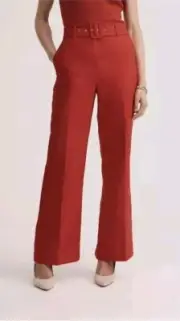 Witchery Linen Belted Trouser Pant - Tangelo. RARE FIND! BNWT!