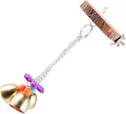 GANAZONO 1Pc Parrot Stand Board Multifunctional Bird Training Perch with Hanging Bell Activity for Birds for Parrots Parakeets and Cockatiels