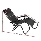 Gardeon Zero Gravity Chair Folding Outdoor Recliner Sun Lounge Camping Black