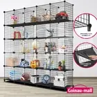 Black 25 Cube Metal Wire Mesh Shelf Rack Toy Storage Bookcase Cabinet DIY Stand