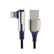 USB Cable for iPhone 90 Degree Fast Charging Data Sync Cord for iPhone XS MAX X XR 8 7 6s Plus 5 Mobile Phone Charger Cable blue