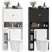 HOMCOM Over the Toilet Storage Cabinet with Barn Doors, Adjustable Shelf