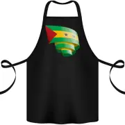 Curled Sao Tome and Principe Flag Day Football Cotton Apron 100% Organic