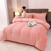 Corduroy Comforter - Quilted Aesthetics Fuzzy Comforter Queen - Fine Stitching King Plush Comforter(C,200 * 230cm/5kg)