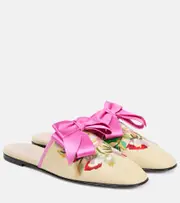 [Valentino Garavani] Valentino Garavani Beauregard embroidered leather mules AU 7 beige