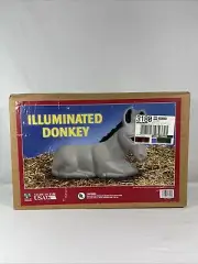(NEW) Vtg General Foam Blow Mold Donkey Christmas Nativity Lighted USA SEALED